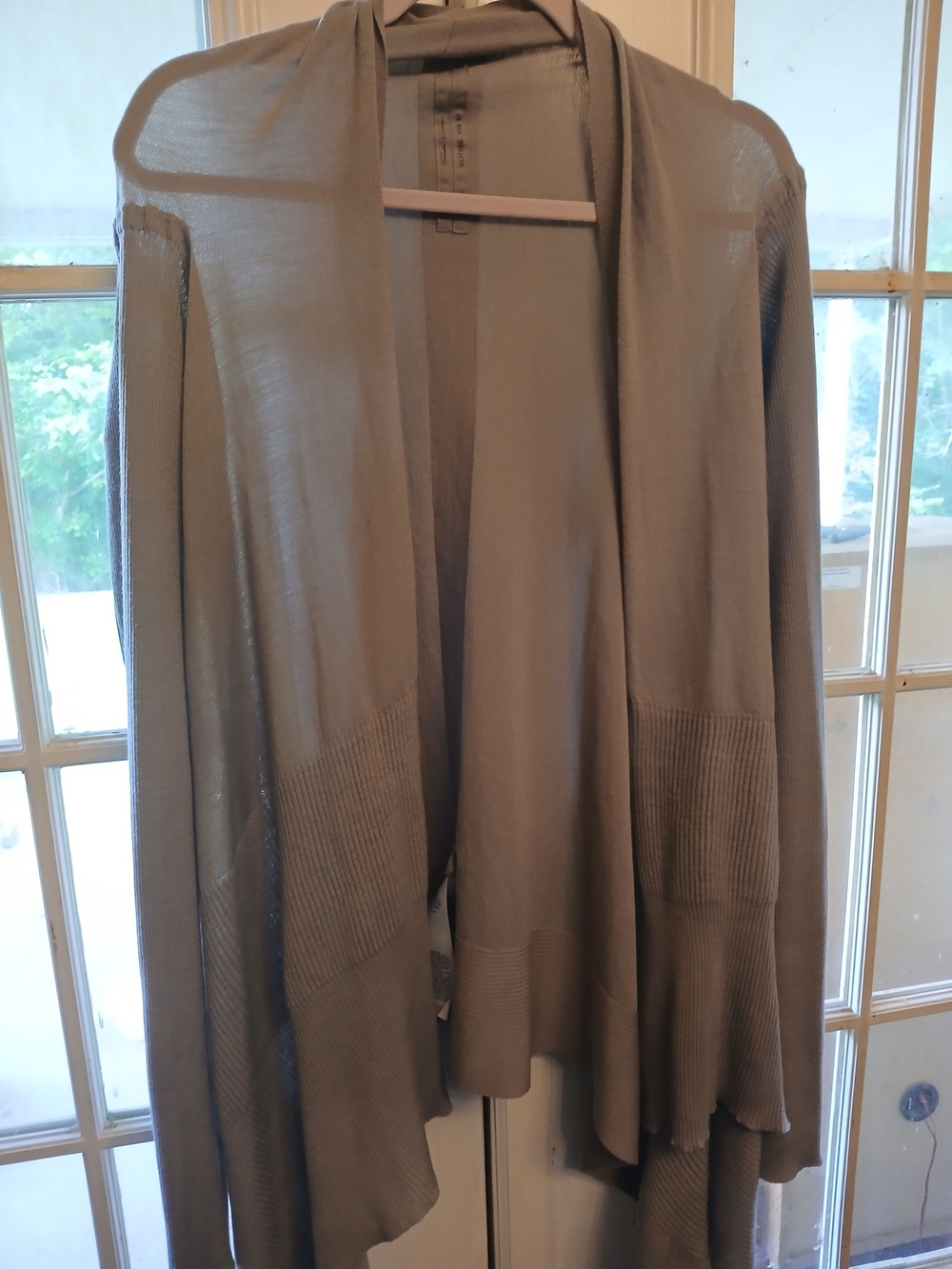 Rick Owens wool draped waterfall cardigan